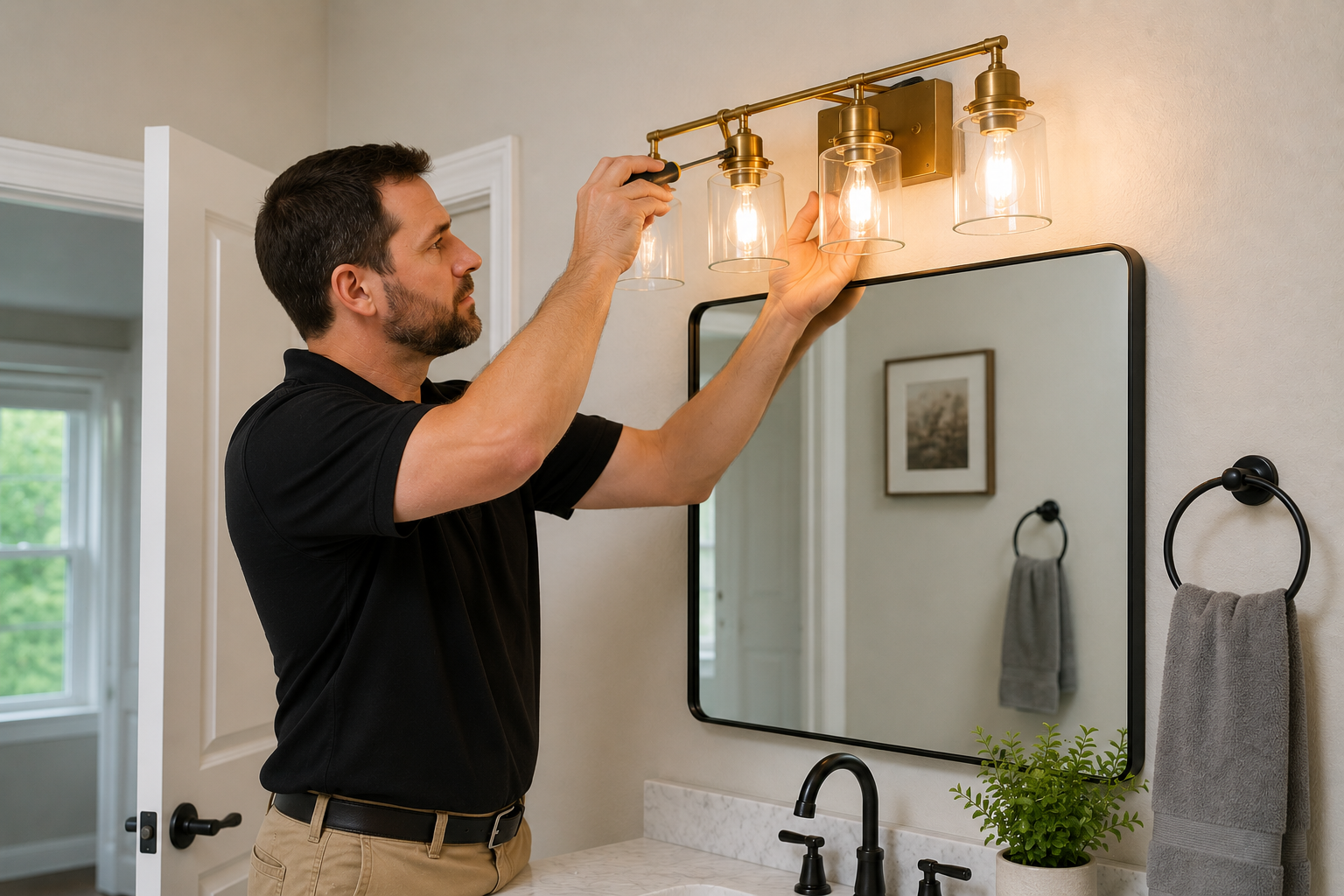 Professional fixture installation by Trinity Handyman